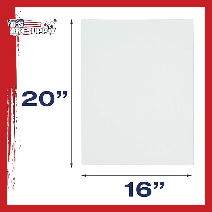 U.S. Art Supply 16 X 20 inch Professional Artist Quality Acid Free Canvas Panel Boards for Painting (Pack of 4)