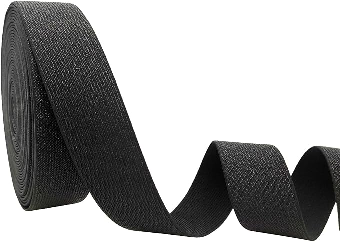 Black Glitter Knit Elastic Band for Sewing 1-1/2 inch 5 Yards Metallic Gold Ribbon Trims Spool Non-Slip Heavy Elastic Stretchy Strap for Pants Waistband-Wigs-Skirts-Craft Projects