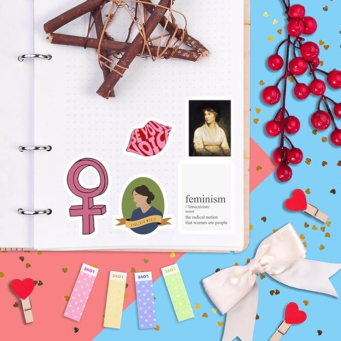 BulbaCraft Feminist Stickers for Water Bottle and Laptop - Feminism Party Supplies & Decorations, Female Empowerment & Equality Stickers, Girl Power Waterproof Vinyl Decals, Gifts for Women & Men