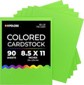 Hygloss Light Green Bright Colored Cardstock - 8.5x11-Inch, 90 Sheets, 65 lb/ 176 gsm, Fade-Resistant, Acid-Free Color Card Stock Paper