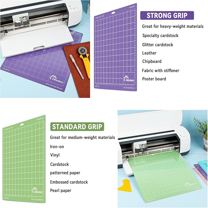 IModeur 10 Pack Cutting Mats -12"x12" Cutting Mats for Cutting machine Accessories - Mats for Explore Air 2/ Maker 2/3