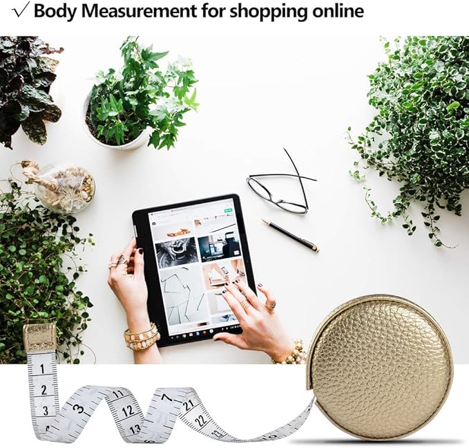 3m/120 Tape Measure Body Measuring Tape for Body Cloth Tape Measure for Sewing Fabric Tailors Medical Measurements Tape Dual Sided Retractable Ruler (Gold, 1 Pack)