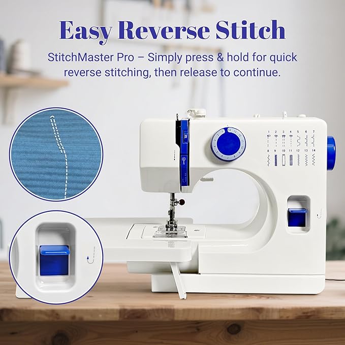 Mini Sewing Machine, Dual Speed Double Needle, 14 Stitch Portable Sewing Machine for Beginners, Adults, Home Use