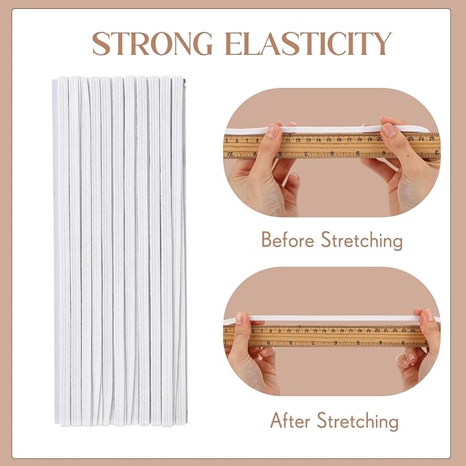 Shappy Elastic for Sewing Knit Elastic Band (1/4 Inch X 22 Yards,Black and White)