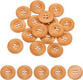 uxcell 80Pcs Wooden Buttons, 25mm(1") 4 Hole Round Wood Sewing Button Craft for Sewing DIY Craft Clothing, Light Brown