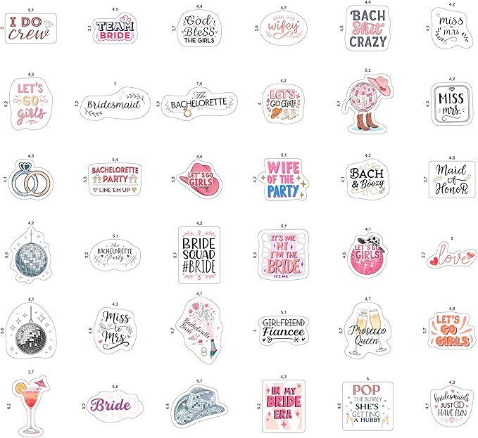 100Pcs Bachelorette Stickers for Scrapbooking, Bride Stickers for Water Bottle - Bachelorette Party Supplies - Gift for Women & Men
