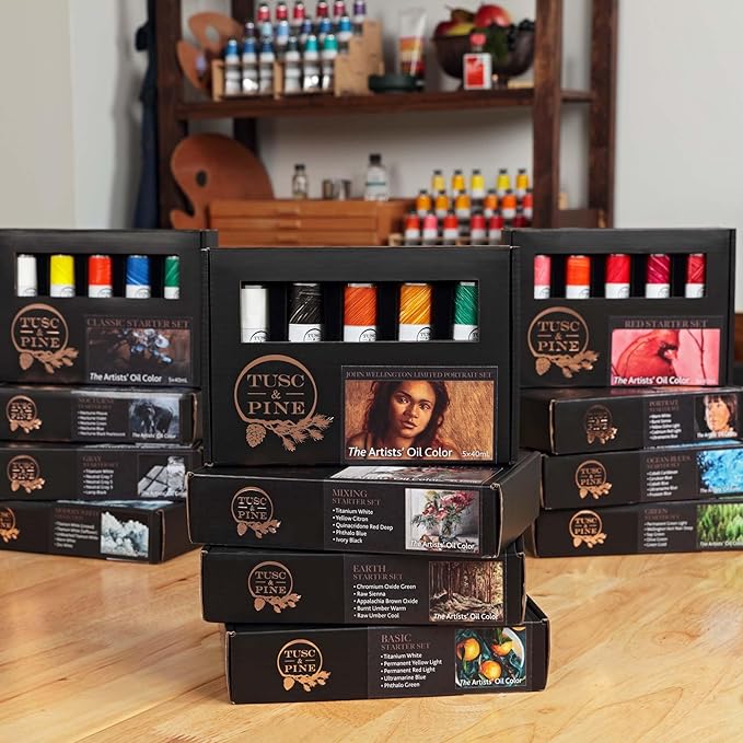 Tusc & Pine Artist Oil Paint - Nocture Colors, Set of 3 40 ml, Non-Yellowing, Rich & Creamy Consistency, Maximum Pigment Load, Small Batch Milled Oil Paints Made in the USA for Professional Artists