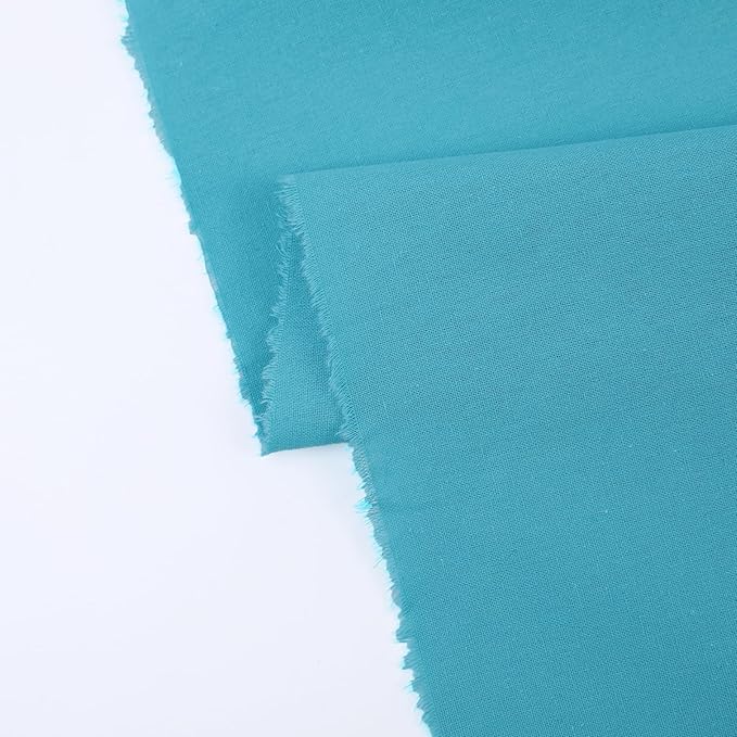 Cotton Fabric Natural Cotton Poplin Fabric by The Yard 100% Cotton, 59 Inches Wide Soft Embroidery Fabric Material for Quilting, Sewing, Crafts, Binding, Backing and Lining (Teal, 5 Yard)