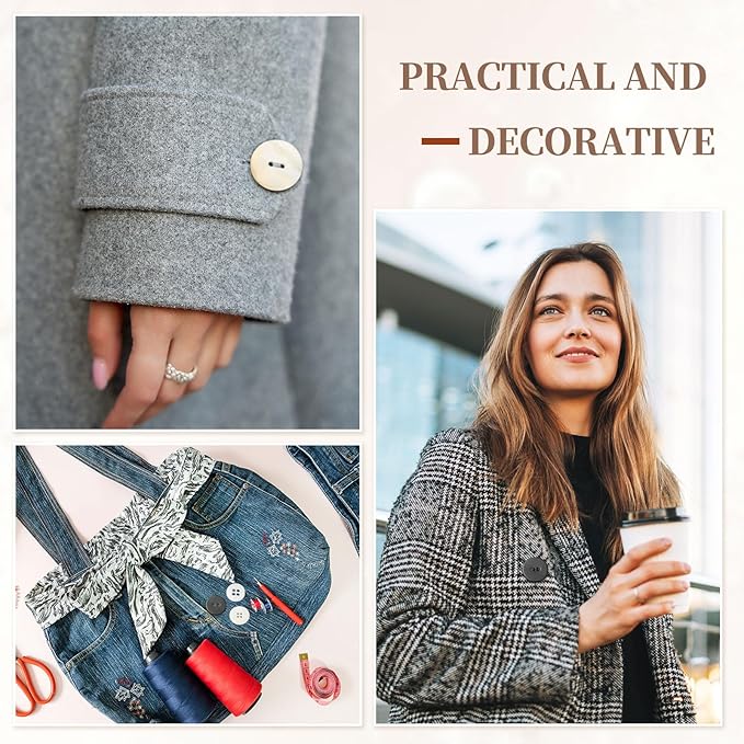 uxcell 35Pcs Natural Shell Button, 2 Hole 12.5mm Round Mother of Pearl Buttons for Shirt Coats Suits Jacket Jeans Skirts DIY Sewing Crafts, White
