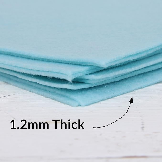 Threadart Premium Felt Roll - 12" x 10yd - Light Aqua | Soft Wool-Like Feel | 1.2mm Thick Fabric for DIY Crafts, Sewing, Crafting Projects | Compatible with Cricut Maker