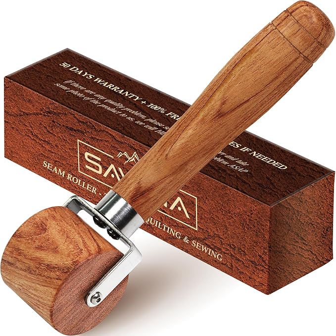 Savina Quilting Seam Roller, Wooden Pressing Roller, Easy to Grip Handle Tools for Quilting, Sewing, Wallpaper, Home Decoration.