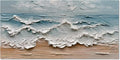 Art 24x48 inches Hand-Painted Sea Wave Beach Landscape Oil Painting Modern Abstract Canvas Art Large Oil Painting Home Office Wall Decoration