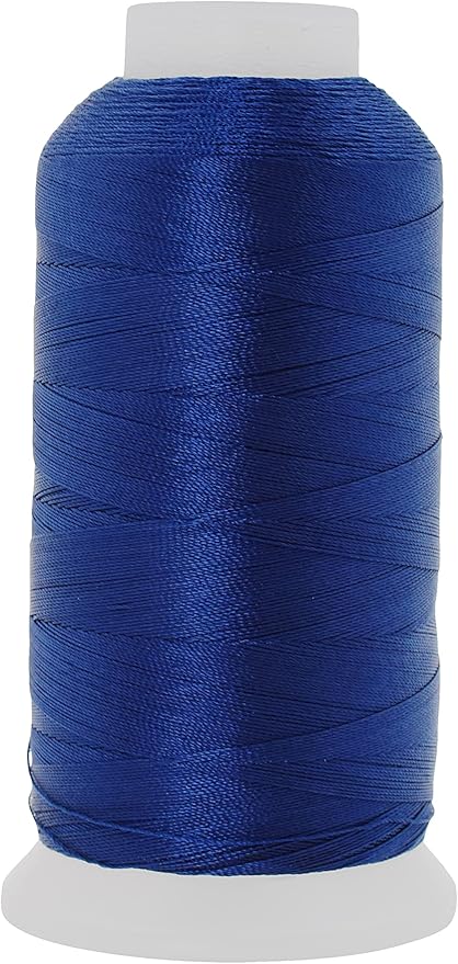 Mandala Crafts Navy Blue Heavy Duty Thread - 1500 Yds Tex 70 Bonded Polyester Threads for Sewing Drapery, Jeans, Leather, Hair, Outdoor Marine Upholstery