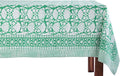 ATOSII Meadow Green 100% Cotton Rectangle Boho Summer Tablecloth, Block Print Floral Table Cloth Linen for Dining, Parties, Wedding, Outdoors Home Decor 72 X 108 Inches I 8 Seater