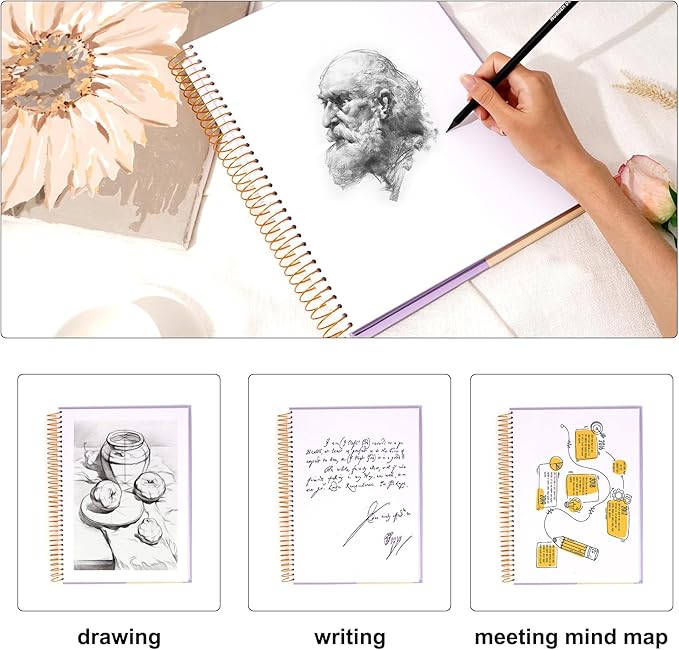 Yoment Sketch Book 9" x 12"： Spiral Bound Sketchbook for Kids Teens Adults Artists Beginners, School Supplies Art Supplies,240 Pages (68lb/100gsm) Premium Drawing Pad for Sketching Writing Painting