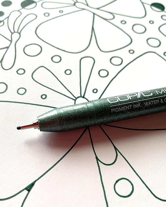 Copic Ciao Alcohol Markers, Doodle Kit Nature, 5 markers + 2 pens