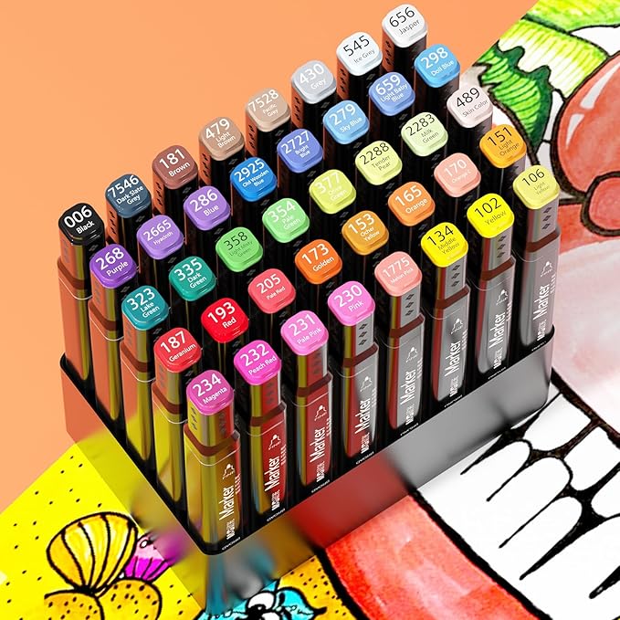 M&G 40 Colors Dual Tip Alcohol Markers, Drawing Markers, Coloring Marker for Adult Sketching -Stocking Stuffers, Christmas Gift Idea for artists - Art Supplies