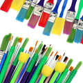 90 Pcs All Purpose Paint Brush Set Bulk for Acrylic and Washable Paints, Easy to Clean and Hold, Round and Flat Brushes, Great with Watercolors
