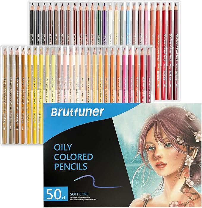 LBW 50 Skin Tone Colored Pencils for Adult Coloring Pencils, Oil Based Soft Core Professional Color Pencils Set for Artists Beginners Drawing Coloring Sketching Blending