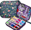 Bobode Sewing Project Kits Mini Sewing Kit Printing Needle and Thread Set (Tulips Pattern Travel Sewing Kit for Adults,Professional Basic Sewing Supplies for Arts Craft DIY,Emergency, Home Beginners)
