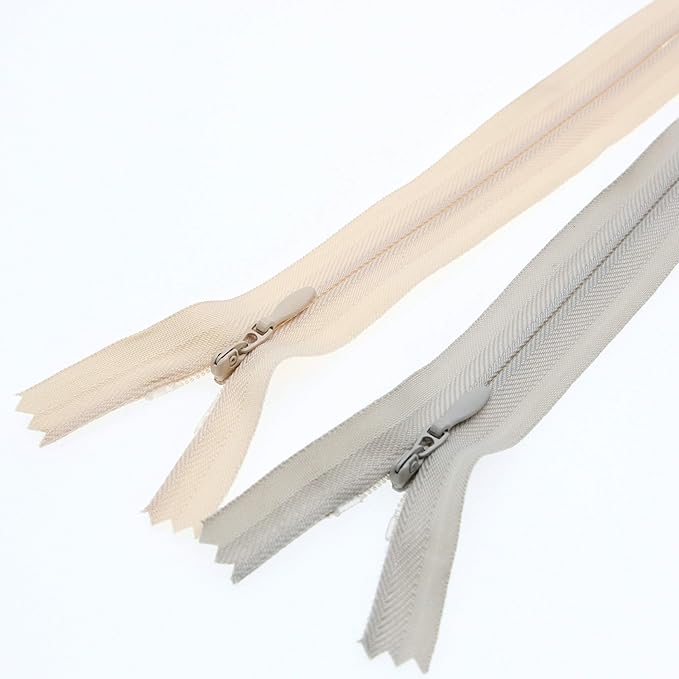 20 Inch Invisible Zippers Beige Grey Color 50.8cm Closed End Nylon Coil Hidden Zipper for Sewing Craft Dress Pillow Bag Sofa Cushion Mixed 10 PCS/Pack (Beige&Grey,20 inch) Leekayer