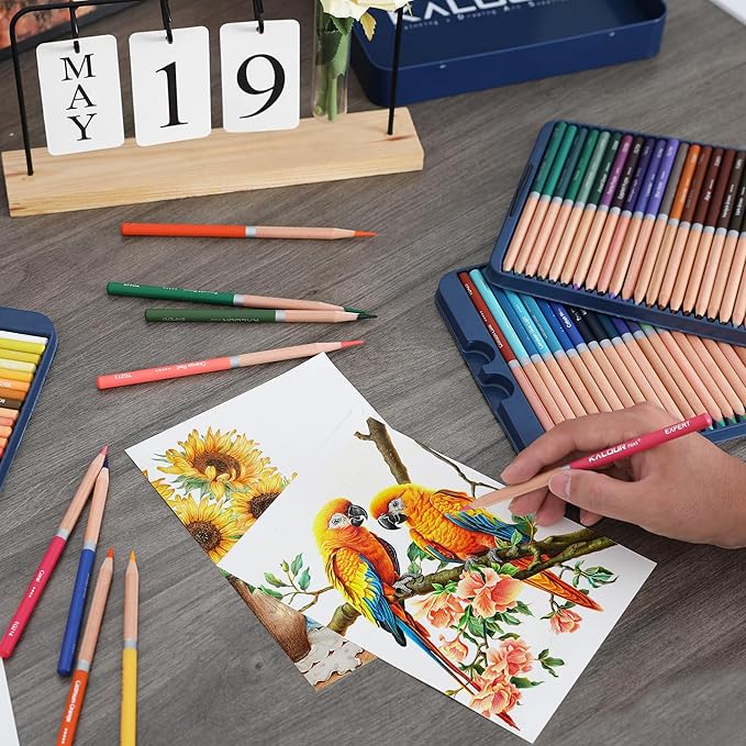 KALOUR 72 Professional Colored Pencil for Coloring,Oil-Based,Soft Core–Ideal for Artists and Beginners