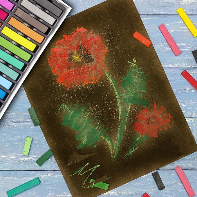 Professional Soft Pastel Sticks, 36 Colors Artist Chalk for Drawing, Blending, and Shading, Adult Art Supplies