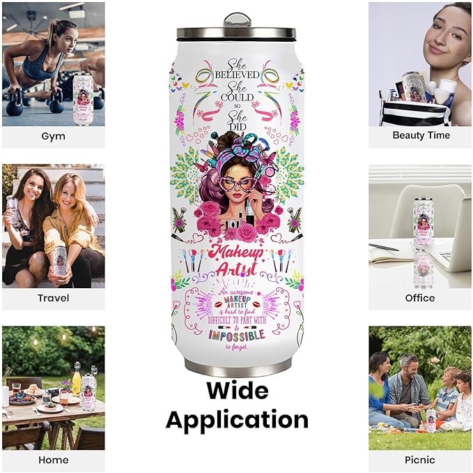 Makeup Artist Gifts For Women Cosmetology Stainless Steel Insulated Tumbler With Straw Lid,Makeup Gift For Esthetician,Cosmetician,Graduation Gifts 17 Oz