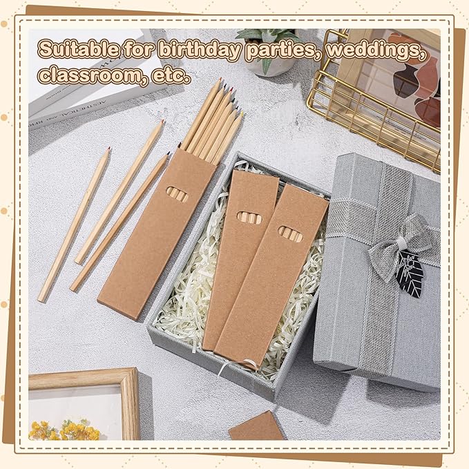 Ctosree 50 Packs Colored Pencils Bulk for Kids Coloring Supplies 7 Inch Coloring Pencils in Kraft Boxes for Classroom School Drawing Birthday Party Prize Gift Favors, 6 Assorted Colors Per Pack