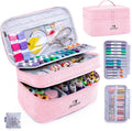 AMOIGEE Double-Layer Sewing Accessories Organizer with Pin Cushion – Large Sewing Storage Bag for Thread, Notions & Tools – Portable Travel Sewing Tote for Quilting, Embroidery & Crafts Gift (BagOnly)