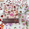 DAPUTOU 400PCS Plants Floral Scrapbook Stickers Kit Vintage Flowers Fall Maple Leaves Transparent Waterproof Stickers Book for Scrapbooking Supplies Aesthetic Junk Journal Journaling Craft 20-Page