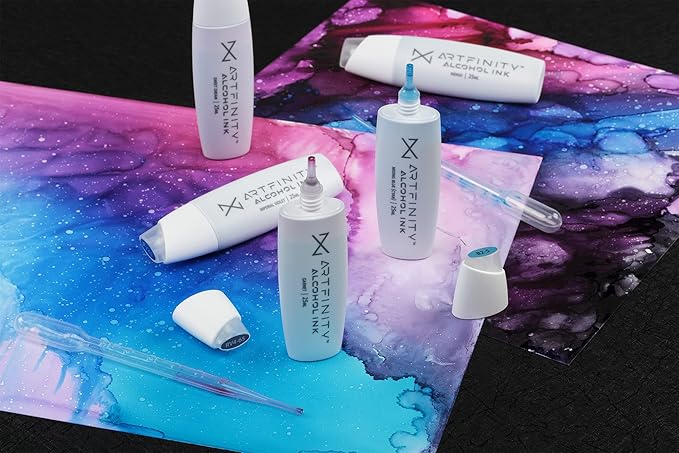 Alcohol Inks 3 Pack - Vibrant, Professional, Dye-Based Alcohol Inks for Artfinity Alcohol Markers, Artists, Drawing, & More! - Mediterranean Blue B2-3