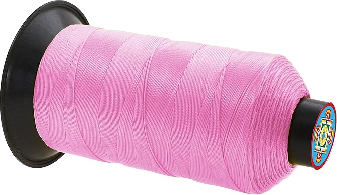 Mandala Crafts Size 207 630D T210 Bonded Nylon Thread - Pink 800 YDs Tex 210 Heavy Duty Sewing Threads for Leather, Jeans, Weaving, Outdoor Marine Upholstery