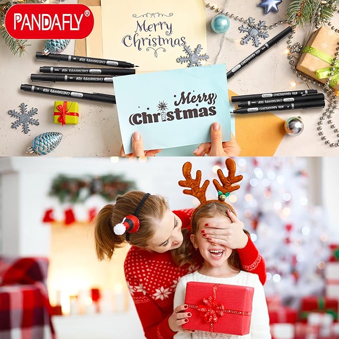 PANDAFLY Calligraphy Pen, 10 Size Calligraphy Pens for Writing, Brush Pens Calligraphy Set for Beginners, Hand Lettering Pen for Art Drawing, Sketching, Scrapbooking