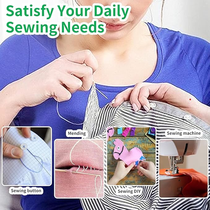 Sewing Kit for Adults, 183PCS Needle and Thread Kit with Basic Sewing Supplies and Accessories for Travel Small Fixes, Emergency Repairs, Hand Sewing, Beginners, Starter
