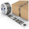 Printed Packing Tape for Small Business - Cool Decorative Designer Packaging and Shipping Tape - 1.88" x 110 Yards (330 feet) - Cute Yay, I'm Here! Clear Black