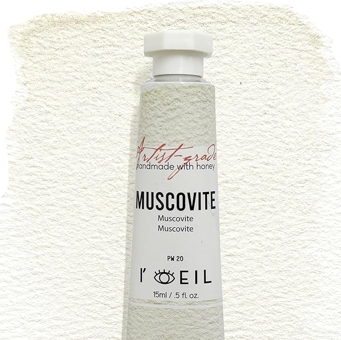 L'oeil (Genuine Minerals) Professional Artist Grade Extra Fine Handmade Watercolor 15ml Paint Tube, 5 Fl Oz, Natural Granulation, Rich Colour Luminosity, Lightfast Non-fading, Archival Quality (Muscovite)