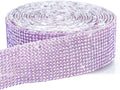 Novani Self Adhesive Rhinestone Ribbon, 1.14 Inch Wide 3 Yards 1 Roll, Purple Crystal Diamond Bling Strips for DIY Crafts, Home Decor, Clothing,Shoes, Car Decoration（Purple）