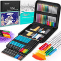 Soucolor 73 Pack Art Supplies Sketching Kit for Adults Gifts, Drawing Sketching Pencils with Sketchbook, Coloring Book, Colored Watercolor Metallic Graphite Charcoal Pencils