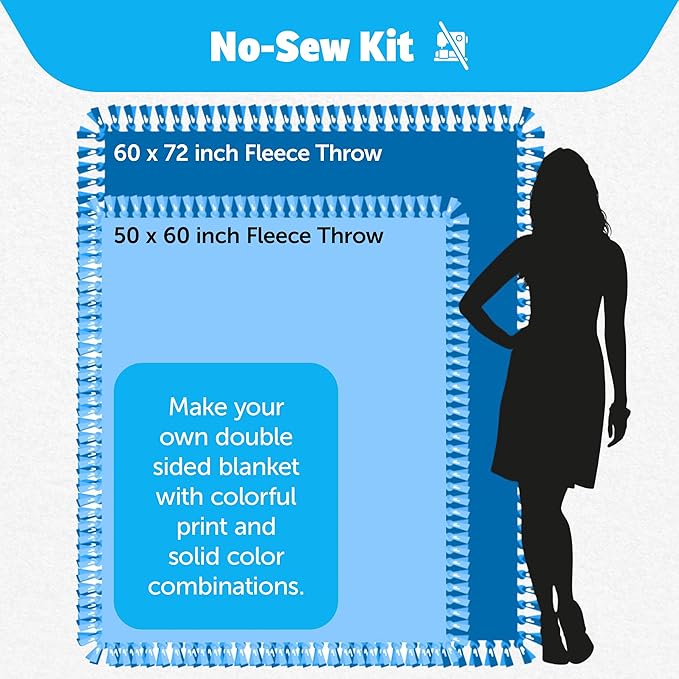 YourFleece Kittens No-Sew Throw Fleece Fabric DIY Blanket Making Kit, Make Your Own, Anti-Pill, 72x60 inches