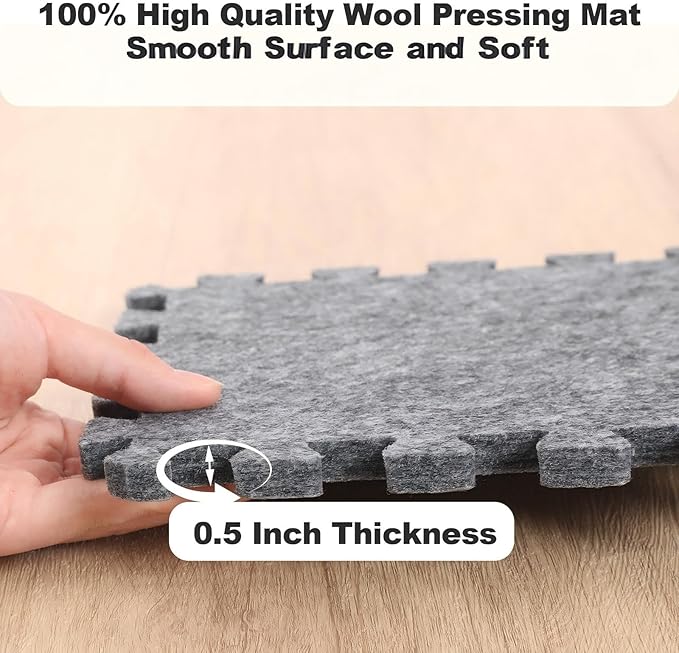 Ziliny 6 Pack Large Wool Pressing Mat Wool Ironing Mat Felted Blending Ironing Pad Sewing Machine Muffling Pad Iron Board for Quilters Quilting Supplies and Notions Accessories (24" X 18")