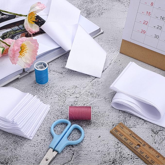 40 Pcs White Jelly Cotton Fabric Patchwork Roll, 2.55 Inch Roll Up Cotton Fabric Quilting Strips, Jelly Fabric Patchwork Craft Cotton Fabric for Quilters and Sewing DIY Crafts (Basic Style)