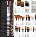 Nicpro 40 PCS Paint Brush Set, Professional Acrylic Paint Brushes with Palette Knife and Canvas Roll, Suitable for Acrylic Painting, Oil, Watercolor, Gouache, Art Supplies Painter Gifts for Artist