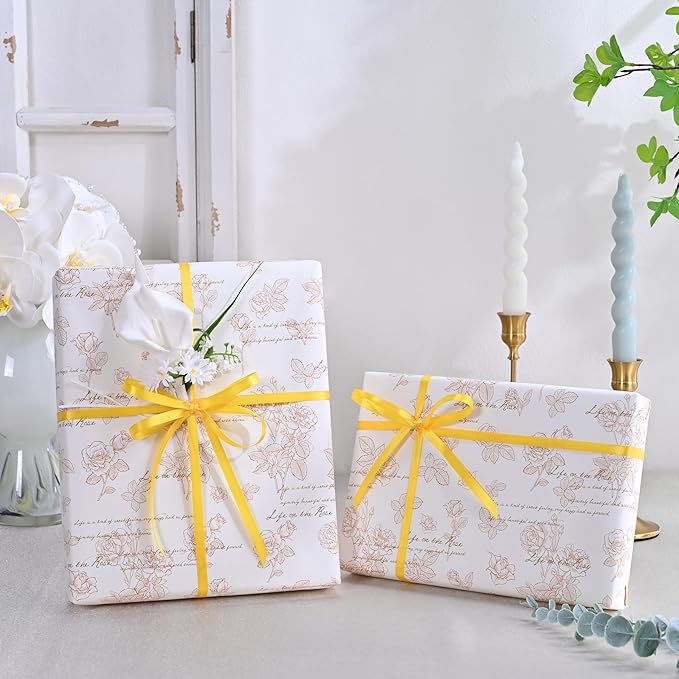 Double Face Yellow Satin Ribbon 1/4 inch X 50 Yards Polyester Yellow Ribbon for Gift Wrapping Very Suitable for Weddings Party Hair Bow Invitation Decorations and More