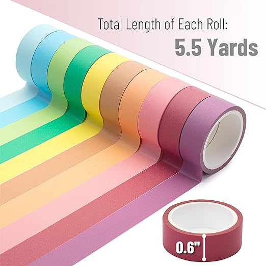 Mr. Pen- Washi Tape Set, 10 Pack, Decorative Tape, Washi Tapes, Colored Tape, Scrapbook Tape