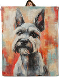 Schnauzer Dog Throw Blanket for Boys Girls Kids Adults Women, Fuzzy Warm Soft Cozy Flannel Blankets Gifts for Bedroom, Couch, Travel, Home Decor 60x80 in