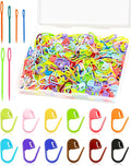 300pcs FIVEIZERO Stitch Markers with 6 pieces of large blunt sewing needles,colorful knitting markers,plastic crochet hook clip,bulk Crochet hook markers for knitting stitch locking clip crochet hooks