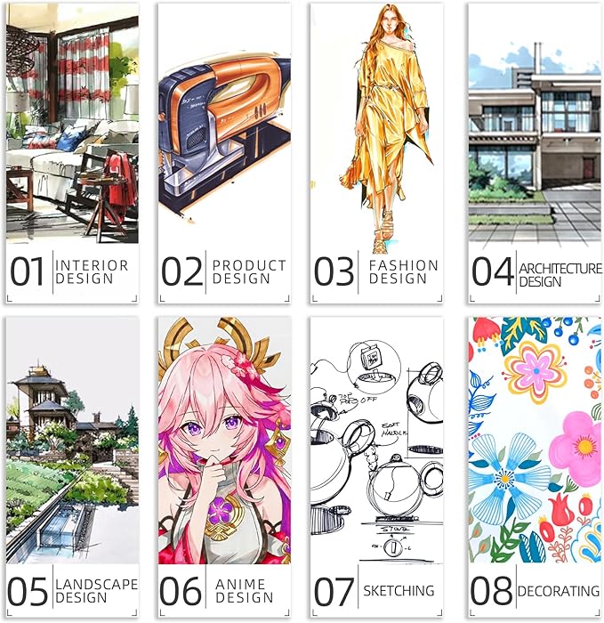 Alcohol Markers Brush Tip for Adults Artists, 80 Animation colors Coloring Book No Bleeding Marker, Professional Permanent Drawing Marker Christmas Gift