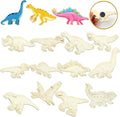 36 Pcs DIY Wooden Magnets, Unfinished Wood Dinosaur Animal Cutouts Ornaments for Crafts, Wooden DIY Paint Craft,Wood Discs Slices Dino Shapes Blank Hanging Embellishment for Kids Home Decor