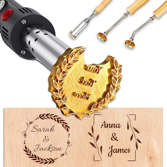 Custom Branding Iron for Wood Personalized Electric Logo Metal Branding Iron Durable Leather Iron Stamp Wedding Gift Handcrafted by Design for Meat Wood Paper Plastic-2.5"
